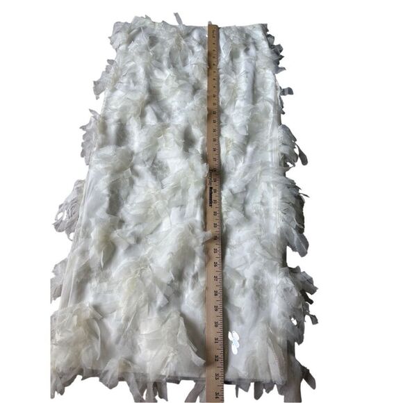 NEW ASOS Edition Pencil MIDI Skirt Textured Sequin Mesh Ivory size 6 - Picture 7 of 11